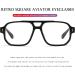 PORADAY Blue Light Blocking Glasses - 70s Retro Square Aviator Eyewear for Men & Women - A1 Black - Shop Internationally - Buy Online on GoSupps.com