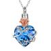 Canghai Rousa Heart Cremation Urn Necklace for Ashes Stainless Steel Keepsake Pendant Necklace Ashes Holder Memorial Jewelry for Mum Dad Women Men Dog Pet Blue 2