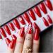 Christmas Reindeer Fake Nail Patches - Hand Painted Red 3D Acrylic Crystal Tips - Buy Online on GoSupps.com