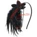 1920s Rhinestone Flapper Headbands Feather Beaded Headpiece Roaring 20s Hair Bands Art Deco Party Hairbands Great Hair Accessories with Chain Black - Buy Online on GoSupps.com
