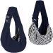 Cuby carriers dogs little dog cat sling pet carrier single shoulder pet bag for travel dog tag bag (blue) non-adjustable soft cotton-blue