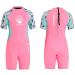 Wetsuit Kids Full Suits 2.5mm Neoprene Wet Suit UV Protection Keep Warm Long Sleeve Wetsuits for Swimming Diving Scuba Girl's Shorty Pink Medium