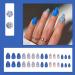 30 Pcs Blue Pink Press on Nails - SHANRUN Glitter Extra Short Almond Nail Art Tips | Full Cover Acrylic False Nails with Cat's Eye Flowers Design - Buy Online on GoSupps.com