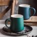 Ceramic Coffee Mug Tea Cup Premium Ceramic Coffee Mug Tea Cup Water Cup Ceramic Water Mug with Lid Spoon Creative Female Office Tea Cup Simple Coffee Large Capacity Household Cups Set(Color:Green) (Co B - Buy Online on GoSupps.com