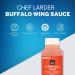 Chef's Larder Buffalo Wing Sauce 1L - Red Hot Sauce Made with Cayenne Pepper - Ideal Served Hot or Cold Over Chicken Wings - Buy Online on GoSupps.com