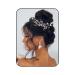 Unicra Bride Wedding Hair Vine Pink Rhinestone Flower Hair Accessories Silver Crystal Bridal Headband Headpiece for Women and Girls