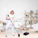 Upright 50-in Broom and Dustpan Set for Home, Kitchen, Office - Self Cleaning with Long Handle - Purple - Buy Online on GoSupps.com