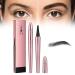 Magic Eyebrow Pencil 4-Tipped Precise Brow Pen 3D Waterproof Microblading Eyebrow Pencil Contouring Pen Waterproof Natural Fine Stroke Magic Eyebrow Pencil for Women and Gril (Light Brown) Black
