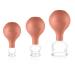 pulox cupping glass made of real glass set of 3 including suction ball 25 mm 32 mm & 40 mm brown