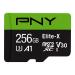 PNY 256GB Elite-X Class 10 U3 V30 microSDXC Flash Memory Card - 100MB/s, Class 10, U3, V30, A1, 4K UHD, Full HD, UHS-I, micro SD 256GB FLASH CARD