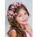 IYOU Flower Girl Hair Accessories Pink Pearl Communion Headpiece Birthday Bridal Wedding Headband for Girls