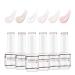 Nicedeco Rubber Base Set 8ml 6 Colors Rubber Base Gel HEMA Free Rubber Gel Nails Soak Off Gel Set 6-33 SET6-33