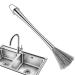 Wire Scrub Brush Stainless Steel Wire Brushes with Long Handle | Kitchen Dish Scrub Brush with Hangable Handle Cleaning Steel Wool Pads Metal Scrubber for Kitchen Sinks
