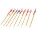 uxcell Bamboo Japanese Doll Top Earwax Scoop Remover 90 x 4mm 9 Pcs Red Blue