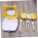 Homsfou Cartoon Contact Lens Case - Cute Yellow Lens Storage Container with Mirror & Tweezers - International Shipping Available - Buy Online on GoSupps.com