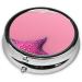 Pink Sand Beach Round Pill Box | 3-Compartment Portable Organizer for Travel & Purse - Buy Online on GoSupps.com