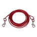 Steel Wire Pet Dogs Tie Out Cable Steel Wire Tieout Leash Metal Leash for Camping Outdoor Yard(Red)