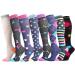 8 pairs of compression stockings for women and men (15-20 mmHg) compression socks support stockings for nurses sports flight travel running athletics pregnancy medical blood circulation assorted 1 (8 pairs) L-XL