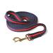 Hy Soft Webbing Lead Rein without Chain - Navy/Red - 2m