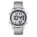 Hearkent Atomic Digital Talking Watch British English Speaking Pleasant Voice Big Numbers Radio-conrtolled Watch for Elderly Or Blind People Elastic Silver
