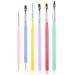 WLLHYF Nail Art Brushes Set 6Pcs Nail Art Design Tools Carved Brush Nail Gel Polish Brush Art Liner Brush Nail Dotting Pen for Gel Nail Home Salon DIY Manicure