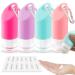 YANGNA Travel Bottles for Toiletries, 4Pcs Travel Size Containers Tsa Approved Travel Size Bottles With Keychain Leak Proof Travel Tubs BPA Free Travel Accessories for Shampoo Conditioner and Lotion