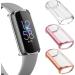 3 Pack Soft Silicone Bands for Fitbit Luxe with Screen Protector Case - Women Small Wine Red, Rose Gold, Shiny Rose Gold - Buy Online on GoSupps.com