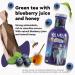 Yamas Green Tea with Blueberries - Natural Sugar-Free Gluten-Free Iced Tea | Low-Calorie Refreshment in Eco-Friendly Glass Bottle - 360ml - Buy Online on GoSupps.com