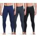ATHLIO Men's Thermal Compression Pants 3-Pack - Black/Charcoal/Navy Large - Buy Online on GoSupps.com
