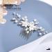 Catery Flower Bride Wedding Hair Comb - Pearl Crystal Side Combs for Women and Girls - Buy Online on GoSupps.com