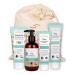 Mabyen baby care all around carefree set |Natural cosmetics - 4 products + fabric bag - organic - baby equipment - gift set - with 1x almond oil 1x care cream 1x wound cream & 1x sunscreen