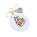 Beavorty 1Pc double mirror travel wallet keychain portable travel mirror Keychain Pendant Makeup Mirror Key Hanging Christmas Keychain carry white pu leather key chain White 8x8cm
