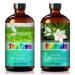 Gardenia Essential Oil 4 Fl Oz and Tea Tree Essential Oil 4 Fl Oz - ZODION Gardenia & Tea Tree Oil for Diffuser Aromatherapy Home Fragrance Skin & Hair Care DIY Candle & Soap Making Yoga