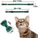 Green Plaid Cat Collar Breakaway with Bell and Bow Tie - Adjustable Safety Collar for Kitty and Kitten (6.8-10.8in) - Buy Online on GoSupps.com