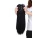 Hair Toppers for Women One Piece Clip in Toppers Extensions Straight Real Mono Toppiece Hair Piece for Thinning Hair 17" - Dark Black