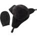 Waterproof Men's Winter Hat with Fleece Lining, Earflaps, Visor & Face Cover - Black - Buy Online on GoSupps.com
