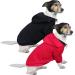 Hualisiji hooded sweater for dogs dog sweater Small dog chihuahua clothing puppy dogs hoodie warm and light with a soft texture easy to wear and light colors (L black+red) L 2PCs black+red