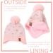 XIAOHAWANG Knitted Baby Hat with Pompom | Winter Warm Fleece Lining | Toddler Kids Beanie 2-4 Years | Pink Hat+Scarf - Buy Online on GoSupps.com
