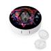 Galaxy Lion Round Case For Contact Lens Kit Storage Box with Mirror Printed