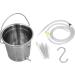 2L Stainless Steel Enema Bucket with Silicone Hose & Storage Bag - Home Intestinal Cleaning Tool - Buy Online on GoSupps.com
