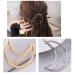 Hollow Hoop Crescent Moon Metal Hair Clip Set for Women & Girls - 2 Pcs Gold & Silver - Buy Online on GoSupps.com