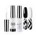 Gel Polish Set - Nail Art Gel Liner Set Black & White Gel Nail Polish French Manicure Gel Art Liner for Nail Art Soak Off UV Gel for Women Gift DIY AT Home