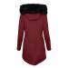 Hanxiulin plush jacket oversize warm lined fleecemantel ladies hoodie hooded sweater long hood fleece jacket oversized light outdoor autumn winter coat buffer jacket transition xl wine
