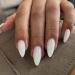 Milk White Almond Shape Press on Nails - Medium Length Stick on Solid Color Almond Nails | KXAMELIE Fake Nails for Daily Wear - Buy Online on GoSupps.com