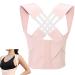 Highthown correction for women adjustable back support breathable back support for posture correction relief from shoulder and spine pain unisex l pink l pink
