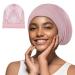 iCooBreeze Satin Hair Bonnet for Sleeping  Silky Satin Lined Sleep Cap for Women and Men  Night Hair Wrap for Curly Hair Pink