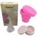 Menstrual cup (X2) patented and CE-certified.Foldable and soft.With a foldable sterilizer + transport box.Transparent cup of hypoallergenic medical silicone.Size M