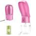 Dog water bottle genetic drinking bottle dogs for on the go with dog crotch bag portable pet water bottle for dog cat outdoor walking hiking travel pink