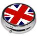 UK Flag Portable Metal Pill Box - Round Mini 3-Compartment with Hinged Design | Ideal for Small Pills & Travel - Shop Now - Buy Online on GoSupps.com