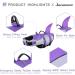 Queenmore Dog Life Jacket - Adjustable High Buoyancy & Durable Rescue Handle for Medium Dogs - Purple Shark Design - Buy Online on GoSupps.com